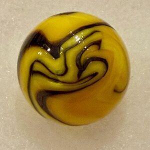 Akro Agate Marble Corkscrew Bumblebee shooter marble vintage